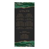 Budget Agaat Emerald Green Dark Wedding Programma (Achterkant)