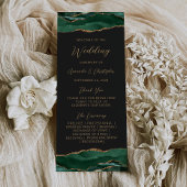 Budget Agaat Emerald Green Dark Wedding Programma