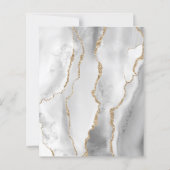 Budget Agaat Grijs Goud Donker Bruiloft Uitnodigin (Achterkant)