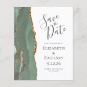 Budget Agaat Sage Green Gold Save the Date (Voorkant)