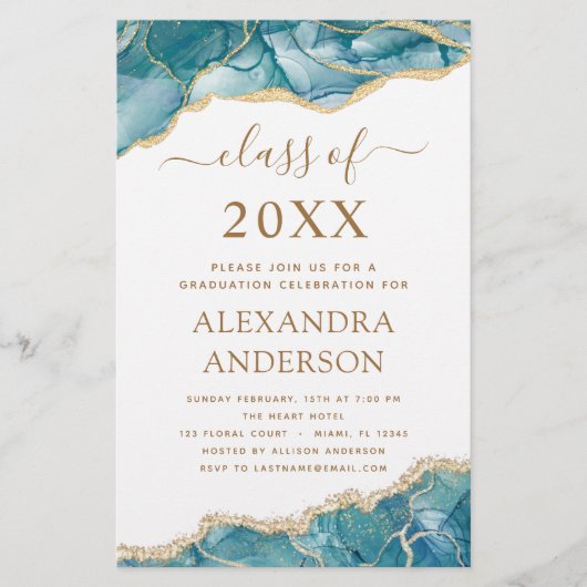 Budget Agate Afstuderen 2023 Blauwgroen Gold Blue (Voorkant)