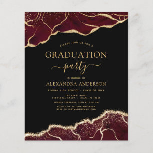 Budget Agate Afstuderen 2023 Burgundy Gold Flyer