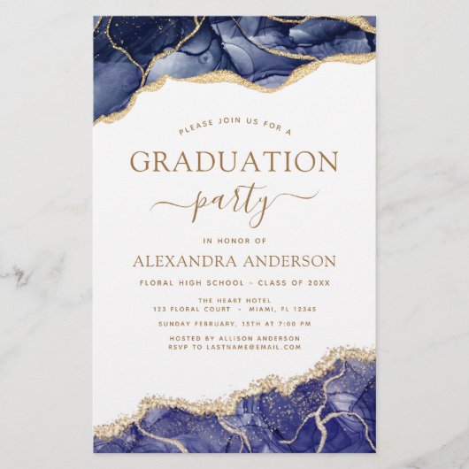 Budget Agate Afstuderen 2023 Navy Blue Gold (Voorkant)