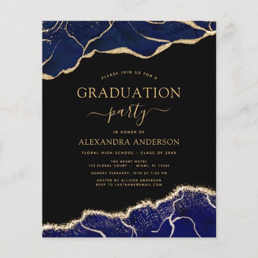 Budget Agate Afstuderen 2023 Navy Blue Gold (Voorkant)