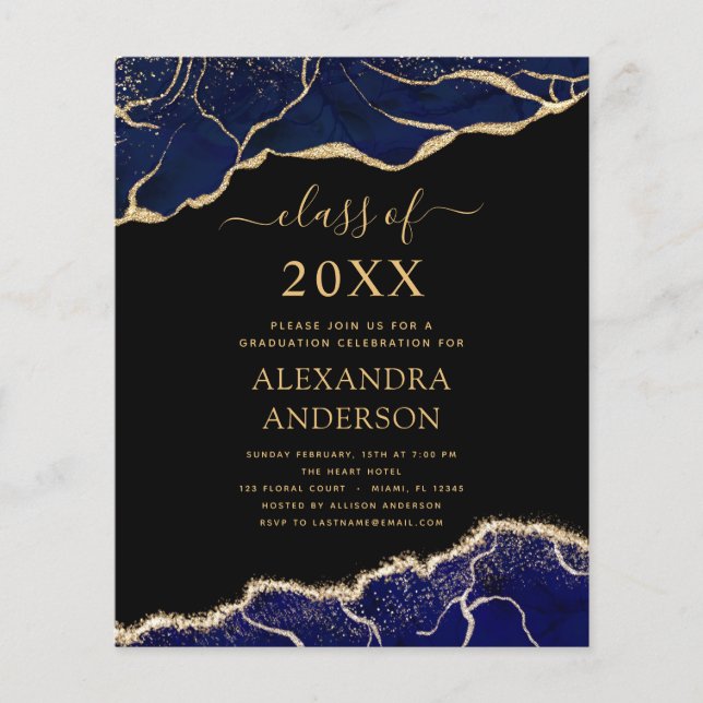 Budget Agate Afstuderen Klasse 2022 Navy Blue (Voorkant)