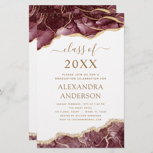 Budget Agate Afstuderen Klasse 2023 Bourgogne (Voorkant / Achterkant)