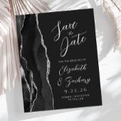 Budget Agate Black Silver Dark Save the Date