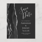 Budget Agate Black Silver Dark Save the Date (Voorkant)