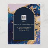 Budget Agate Blauw Gouden Trouw Save the Dates Flyer (Achterkant)