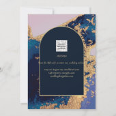 Budget Agate Blauw Gouden Trouw Save the Dates Kaart (Achterkant)