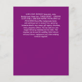 BUDGET AGATE Blauw Paars Roze Goud Trouw UITNODIGI Flyer (Achterkant)