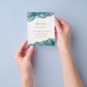 Budget Agate Blauwgroen Gold Vrijgezellenfeest Lun Flyer (Hand)