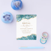 Budget Agate Blauwgroen Gold Vrijgezellenfeest Lun Flyer (Enkel)