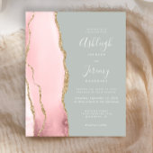 Budget Agate Blush Sage Green Wedding Uitnodiging