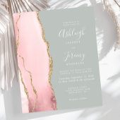 Budget Agate Blush Salie Groene Trouw Uitnodiging