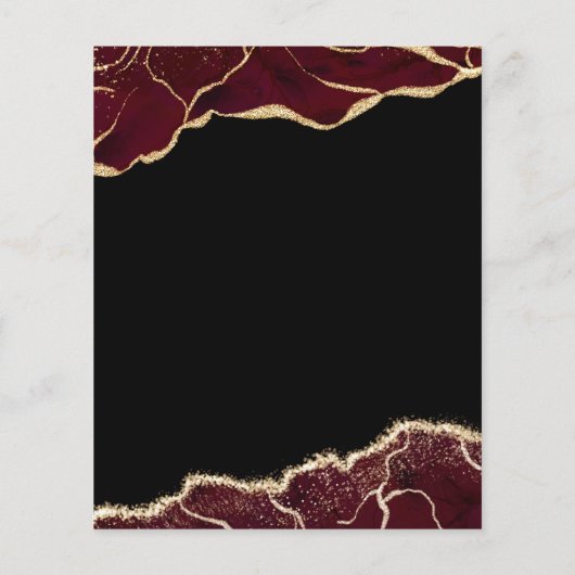 Budget Agate Burgundy Gold Brunch & Bubble Flyer (Achterkant)