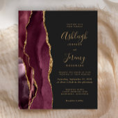 Budget Agate Burgundy Gold Dark Weduwen Uitnodigin