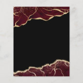 Budget Agate Burgundy Gold Weduwde Uitnodiging (Achterkant)