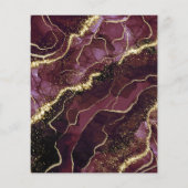 Budget Agate Burgundy Gold Weduwde Uitnodiging Flyer (Achterkant)
