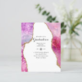 BUDGET Agate EINDPARTY Uitnodigingen Glitter Glamo (Staand voorkant)