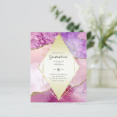BUDGET Agate EINDPARTY Uitnodigingen Glitter Glamo (Staand voorkant)