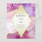 BUDGET Agate EINDPARTY Uitnodigingen Glitter Glamo (Voorkant)