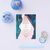 BUDGET Agate EINDPARTY Uitnodigingen Glitter Glamo Flyer (Enkel)