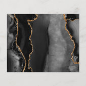 Budget Agate Geode Zwart Goud Foto Save the Date (Achterkant)