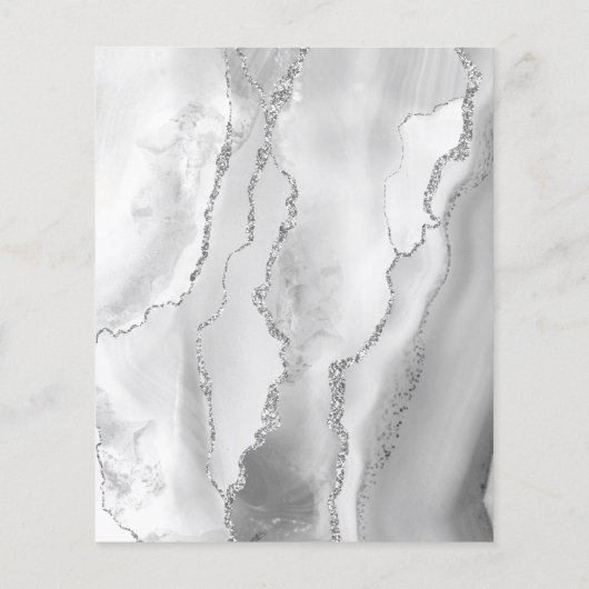 Budget Agate Grey White Silver Wedding Uitnodiging (Achterkant)