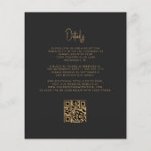 Budget Agate Groen Goud Donker QR Code Huwelijk (Achterkant)