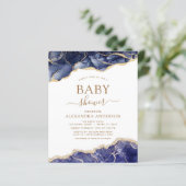 Budget Agate Navy Blue Gold Baby shower (Staand voorkant)
