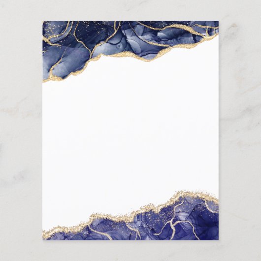 Budget Agate Navy Blue Gold Baby shower (Achterkant)