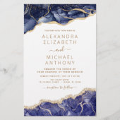 Budget Agate Navy Blue Gold Blue Wedding (Voorkant)