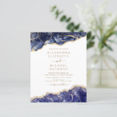 Budget Agate Navy Blue Gold Blue Wedding (Staand voorkant)