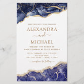 Budget Agate Navy Blue Gold Blue Wedding (Voorkant)