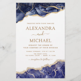 Budget Agate Navy Blue Gold Blue Wedding