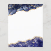 Budget Agate Navy Blue Gold Blue Wedding Flyer (Achterkant)
