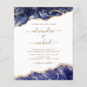Budget Agate Navy Blue Gold Blue Wedding Flyer (Voorkant)