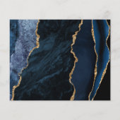 Budget Agate Navy Blue Gold Save the Date (Achterkant)