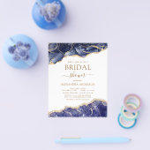 Budget Agate Navy Blue Gold Vrijgezellenfeest Flyer (Enkel)