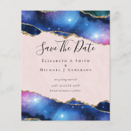 BUDGET AGATE Paars Gouden Glitters BESPAAR DATUMS Flyer