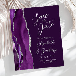 Budget Agate Paars Zilver Pruim Save the Date