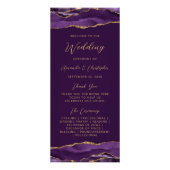 Budget Agate Paarse Goud Plum Wedding Programma (Voorkant)