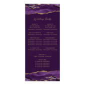 Budget Agate Paarse Goud Plum Wedding Programma (Achterkant)
