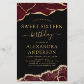 Budget Agate Sweet 16 Birthday Burgundy Gold (Voorkant)