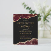 Budget Agate Sweet 16 Birthday Burgundy Gold (Staand voorkant)