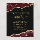 Budget Agate Sweet 16 Birthday Burgundy Gold (Voorkant)