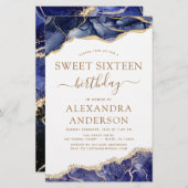 Budget Agate Sweet 16 Navy Blue Gold (Voorkant / Achterkant)