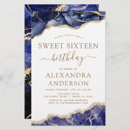 Budget Agate Sweet 16 Navy Blue Gold