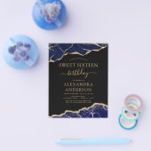 Budget Agate Sweet 16 Navy Blue Goud Flyer (Enkel)